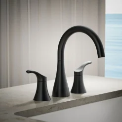 Deck-mount bath faucet trim