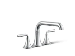 Deck-mount bath faucet trim