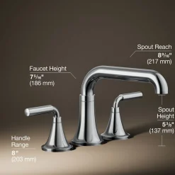 Deck-mount bath faucet trim