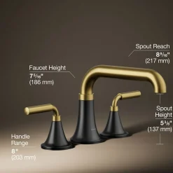 Deck-mount bath faucet trim