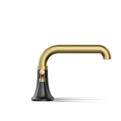 Deck-mount bath faucet trim