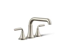 Deck-mount bath faucet trim