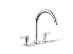 Deck-mount bath faucet trim
