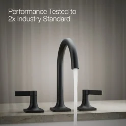 Deck-mount bath faucet trim