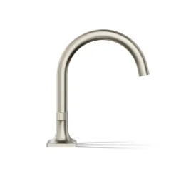 Deck-mount bath faucet trim