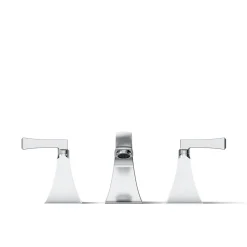 Deck-mount bath faucet trim