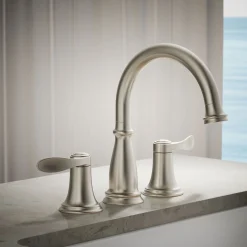 Deck-mount bath faucet trim