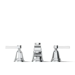 Deck-mount bath faucet trim