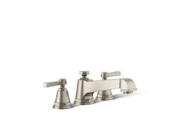 Deck-mount bath faucet trim