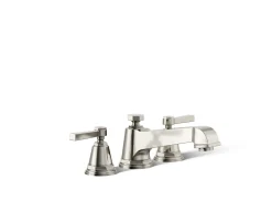 Deck-mount bath faucet trim