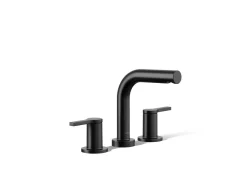 Deck-mount bath faucet trim