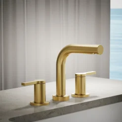 Deck-mount bath faucet trim