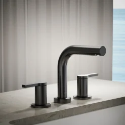 Deck-mount bath faucet trim