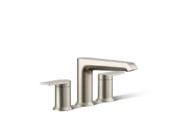 Deck-mount bath faucet trim