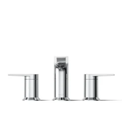 Deck-mount bath faucet trim