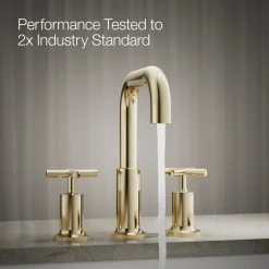 Deck-mount bath faucet trim with Cross handles