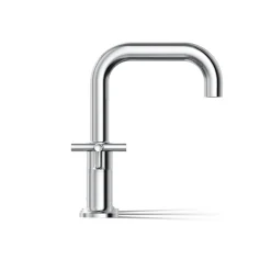 Deck-mount bath faucet trim with Cross handles