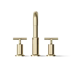 Deck-mount bath faucet trim with Cross handles