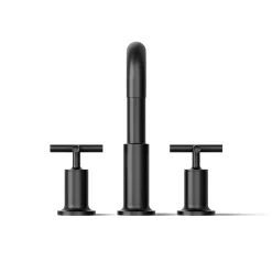 Deck-mount bath faucet trim with Cross handles