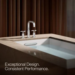Deck-mount bath faucet trim with Cross handles
