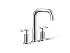 Deck-mount bath faucet trim with Lever handles
