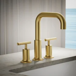 Deck-mount bath faucet trim with Lever handles