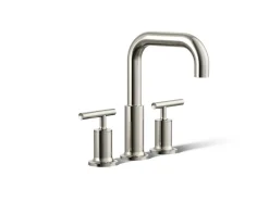 Deck-mount bath faucet trim with Lever handles