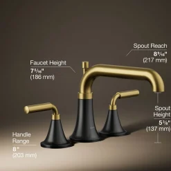 Deck-mount bath faucet trim with diverter