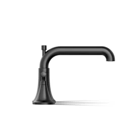 Deck-mount bath faucet trim with diverter