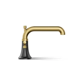 Deck-mount bath faucet trim with diverter
