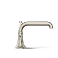 Deck-mount bath faucet trim with diverter