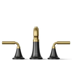 Deck-mount bath faucet trim with diverter