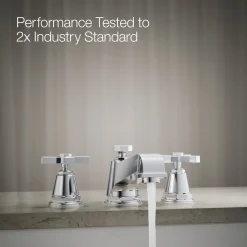 Deck-mount bath faucet trim with cross handles