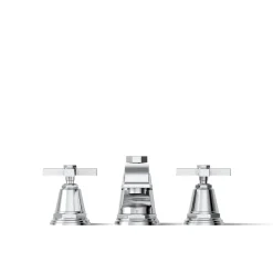 Deck-mount bath faucet trim with cross handles