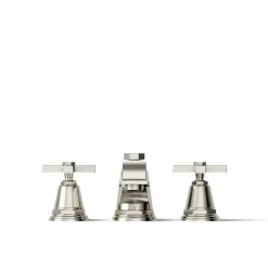 Deck-mount bath faucet trim with cross handles