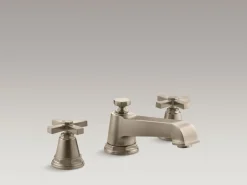 Deck-mount bath faucet trim with cross handles
