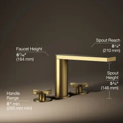 Deck-mount bath faucet with cross handles