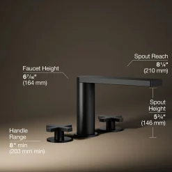 Deck-mount bath faucet with cross handles