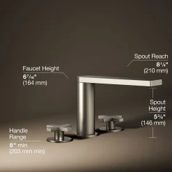 Deck-mount bath faucet with cross handles