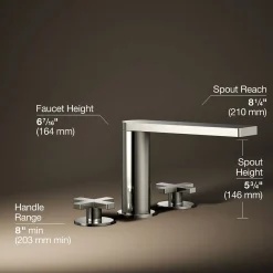 Deck-mount bath faucet with cross handles