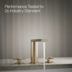Deck-mount bath faucet with cross handles