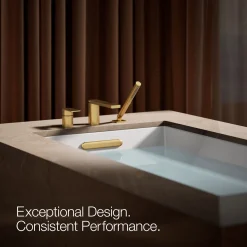 Deck-mount bath faucet with handshower