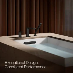 Deck-mount bath faucet with handshower
