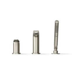 Deck-mount bath faucet with handshower