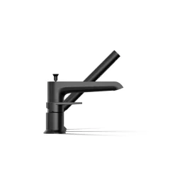 Deck-mount bath faucet with handshower