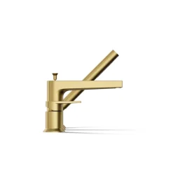 Deck-mount bath faucet with handshower