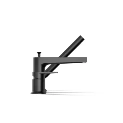 Deck-mount bath faucet with handshower