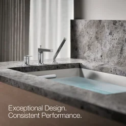Deck-mount bath faucet with handshower