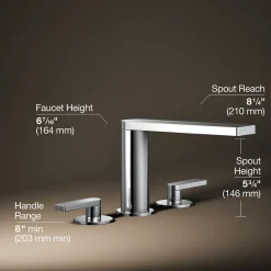 Deck-mount bath faucet with lever handles