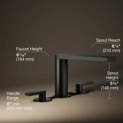 Deck-mount bath faucet with lever handles